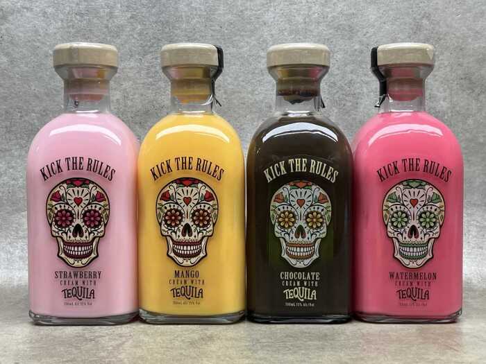 Kick The Rules Cream with Tequila, four bottles