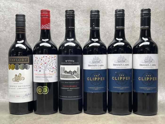 Mixed Cabernet Sauvignon, six bottles