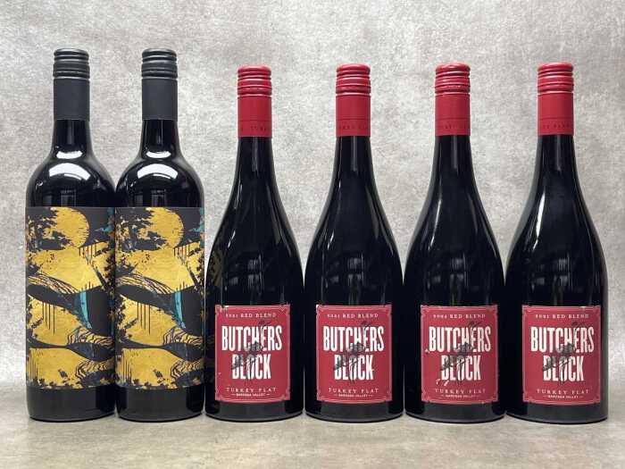 Mixed red blends, six bottles