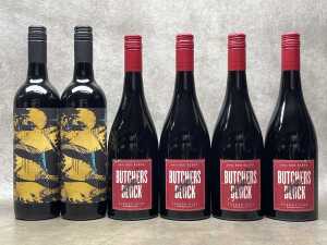 Mixed red blends, six bottles