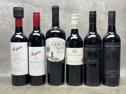 Mixed Cabernet Sauvignon, six bottles
