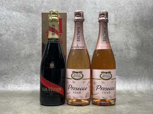 Mixed sparkling wine, three bottles