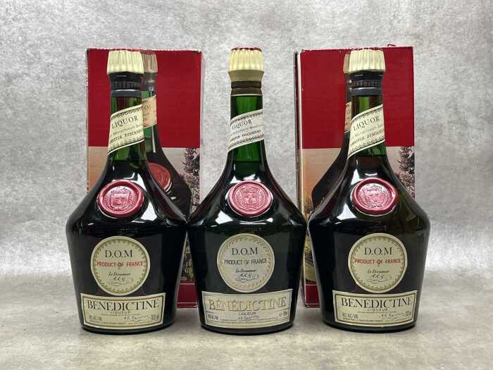 D.O.M Benedictine Liqueur, three bottles
