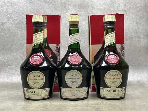 D.O.M Benedictine Liqueur, three bottles