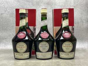 D.O.M Benedictine Liqueur, three bottles