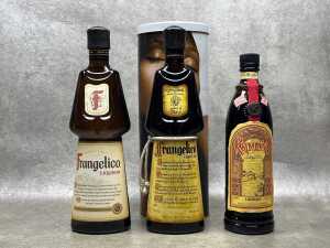 Mixed liqueur, three bottles