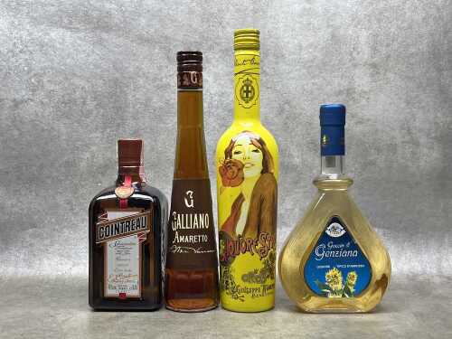 Mixed liqueur, four bottles