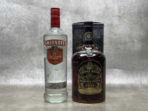 Mixed spirits, two bottles
