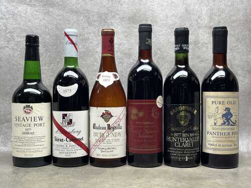 Mixed red wine, six bottles