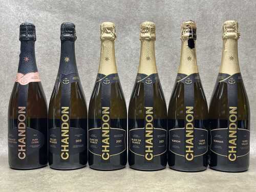 Mixed Chandon sparkling wine, six bottles