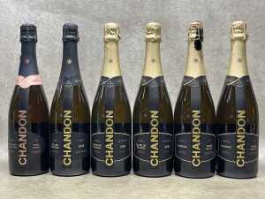Mixed Chandon sparkling wine, six bottles