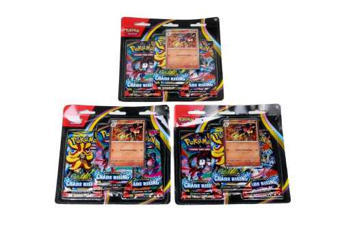 42 · Trio of Pokémon Mega Evolution Chaos Rising Triple Blister Pack