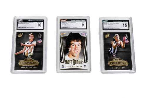 91 · 3 x CGC Graded Collingwood AFL Footy Cards