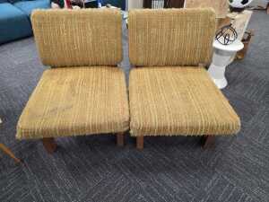 Set of four yellow upholstered mid-century chairs - 3