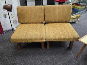 Set of four yellow upholstered mid-century chairs - 4