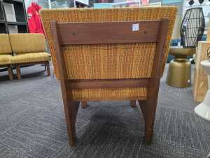 Set of four yellow upholstered mid-century chairs - 5