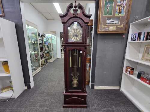 8 · Mahogany longcase clock