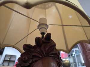 Carved timber table lamp - 5