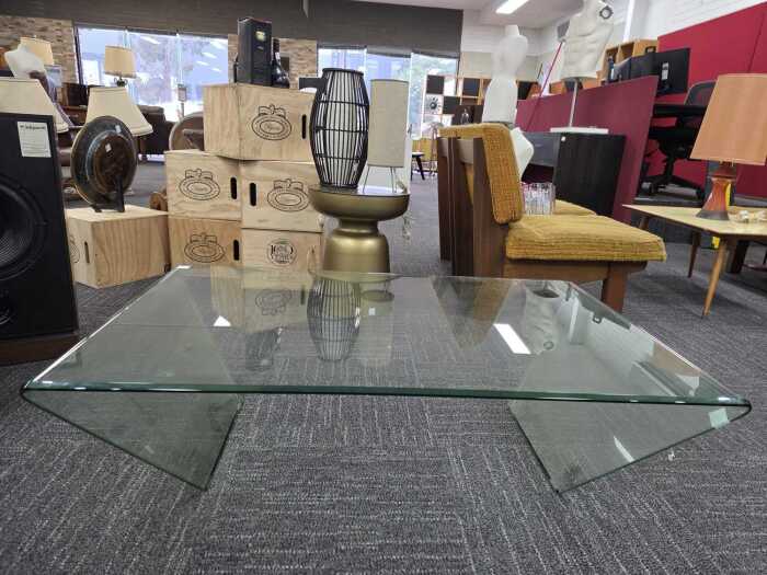 Contemporary glass coffee table