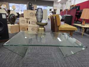 Contemporary glass coffee table