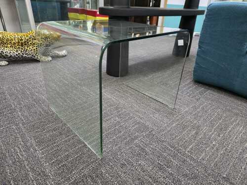 Bent glass side table