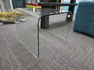 Bent glass side table