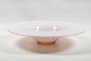 Murano-style pink swirl centrepiece bowl