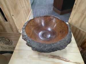 Brian Adams, carved live-edge Australian (back boy) grass tree bowl