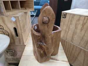 Carved natural timber bucket - 3