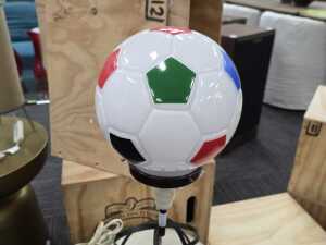 Soccer ball desk lamp with metal base. - 2