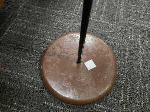 Chocolate brown twin floor lamp with adjustable heads - 4