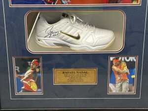 Rafael Nadal framed collage with signed Nike tennis shoe - 2