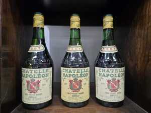 Chatelle Napoleon VSOP French brandy, three bottles