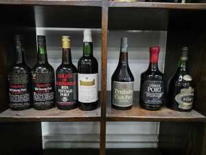 Mixed Australian port, seven bottles