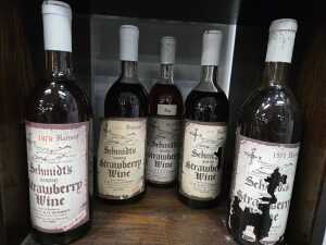 Mixed Schmidt's strawberry wine, five bottles