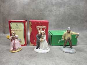 Three boxed porcelain figures including Royal Doulton 'Bunnykins' and Beswick