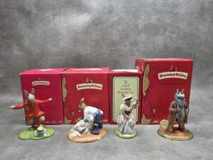 Four Royal Doulton 'Bunnykins' porcelain figures, all with boxes