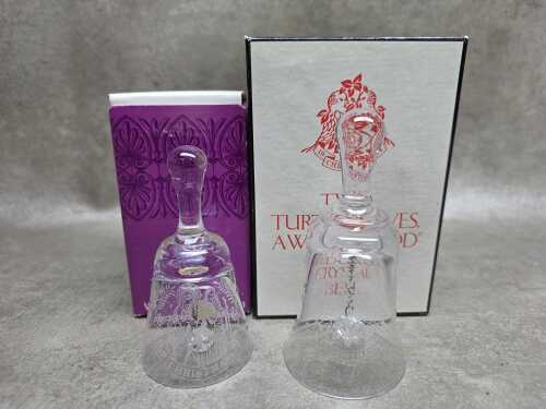 62 · Two boxed Wedgwood crystal bells