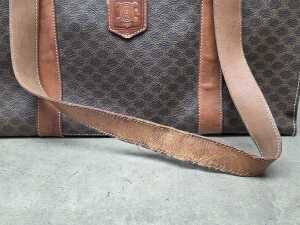 Brown and tan coated canvas shoulder tote bag - 6