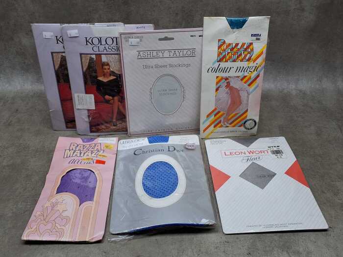 Seven unopened packets of stockings