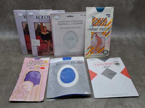 Seven unopened packets of stockings