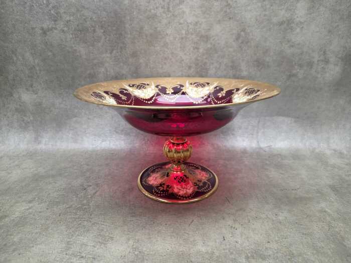 Venetian ruby glass comport