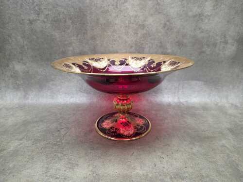 Venetian ruby glass comport