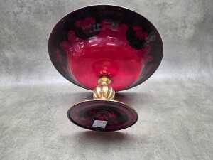 Venetian ruby glass comport - 5