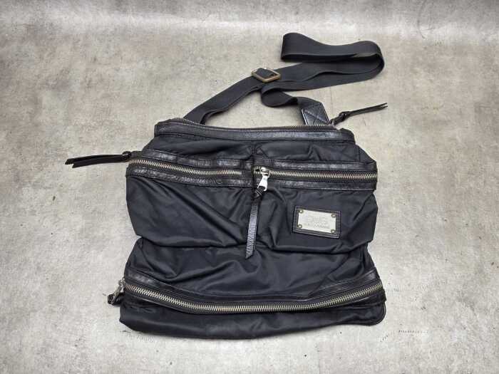 Black nylon crossbody bag