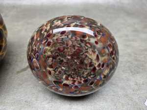 Two speckled art glass items - 4
