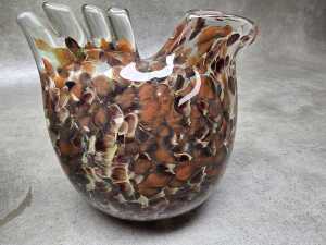 Two speckled art glass items - 5