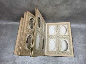Antique leather-bound photo album with a brass clasp - 2