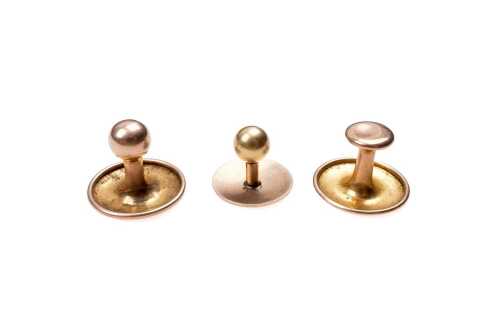 Three antique button cuffs in 9 carat yellow gold