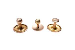 Three antique button cuffs in 9 carat yellow gold